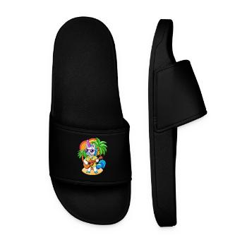 Funny Unicorn Cartoon Summer Beach Sunglasses - Men’s Pool Sliders - black - Front