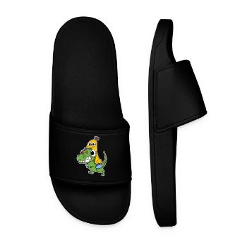 Mauvais dinosaure et jolie banane - Claquettes Homme - noir - Devant