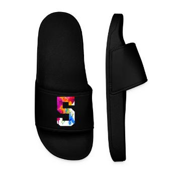 NUMBER 5 YEARS OLD 5TH BIRTHDAY - Men’s Pool Sliders - black - Front