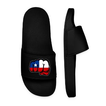 Chile Flagge Faust - Männer Badelatschen - Schwarz - Vorne