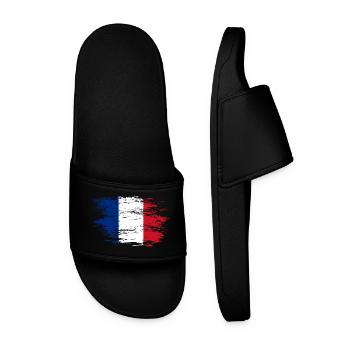 Frankreich Flagge used - Männer Badelatschen - Schwarz - Vorne
