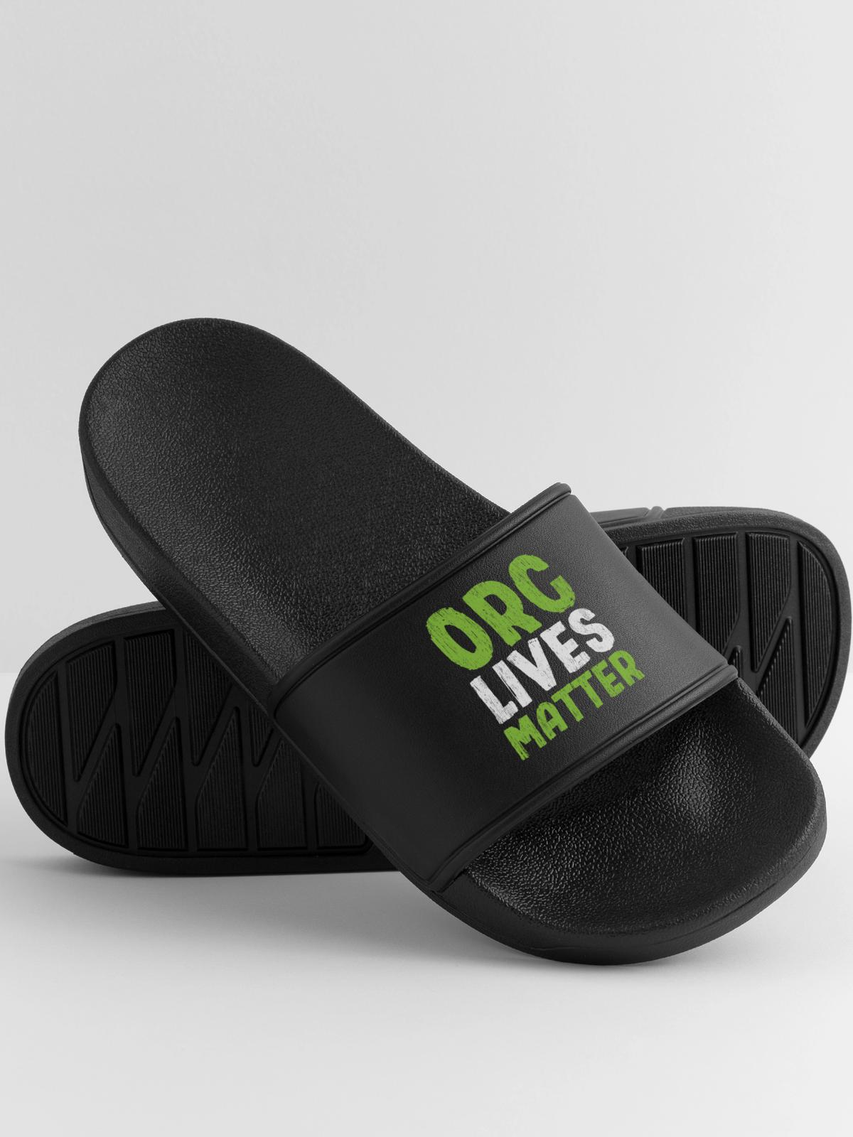Orc Lives Matter - Männer Badelatschen - Schwarz - Vorne