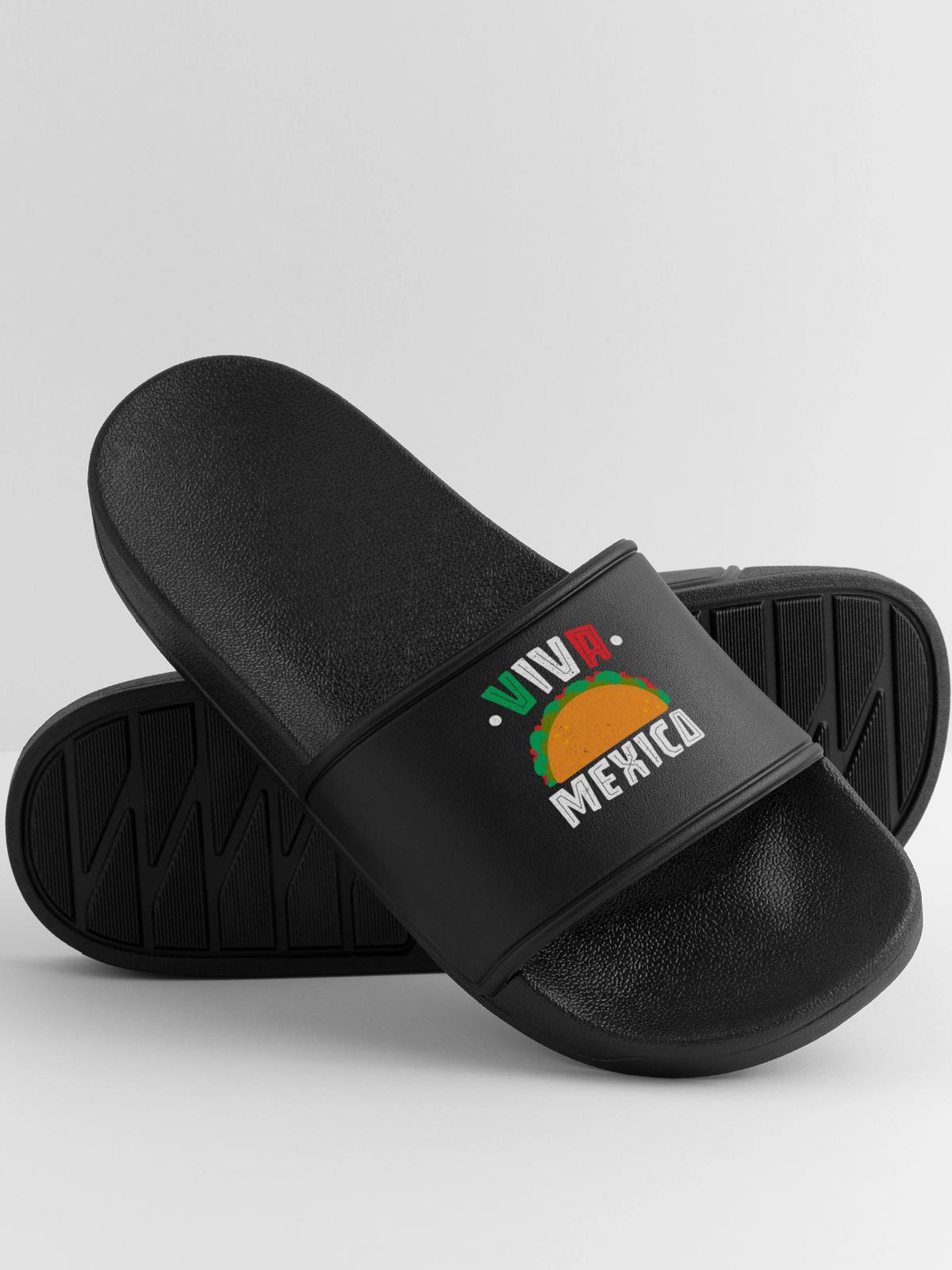 Viva Mexico Tacco - Männer Badelatschen - Schwarz - Vorne