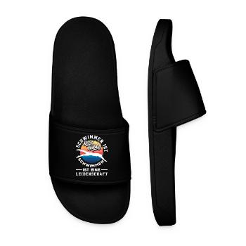 Schwimmsport Schwimmer Spruch Geschenk - Männer Badelatschen - Schwarz - Vorne