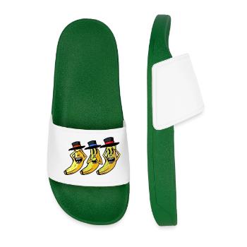 banana funny funny funny banana fruit fruit - Men’s Pool Sliders - dark green - Front