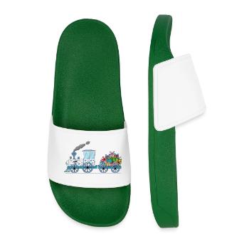 Children's train railway with trailer white - Men’s Pool Sliders - dark green - Front