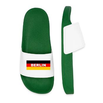Berliner Stadt in deutscher Flagge - Männer Badelatschen - Dunkelgrün - Vorne