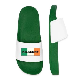 Kilkenny City in irischer Flagge - Männer Badelatschen - Dunkelgrün - Vorne