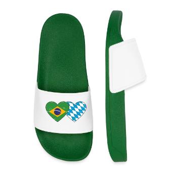 Brésil Bavière Drapeau Coeur utilisé - Claquettes Homme - vert foncé - Devant