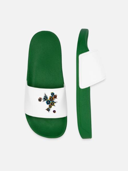 Pansy Spring - Men’s Pool Sliders - dark green