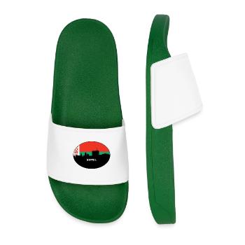 Gomel Weißrussland Flagge Skyline Silhouette Reisen - Männer Badelatschen - Dunkelgrün - Vorne