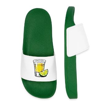 Limetten-Tequila Shot - Männer Badelatschen - Dunkelgrün - Vorne