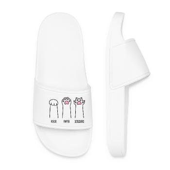 Rock Paper Scissors - Women’s Pool Sliders - white - Front