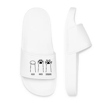 Rock Paper Scissors - Women’s Pool Sliders - white - Front