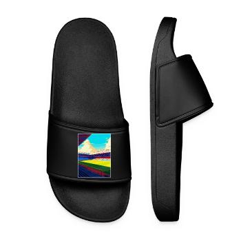 Selhurst Park Stadium Travel Poster Souvenir WPA - Women’s Pool Sliders - black - Front