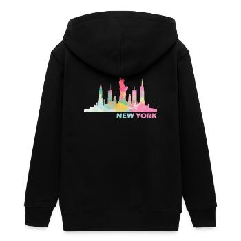 New York - Teenager Organic Kapuzenjacke Mini Cultivator von Stanley/Stella - Schwarz - Hinten - AI Model Teenager Male light (155cm)