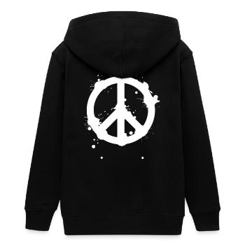 Peace Splash Guerilla Druck Stil - Teenager Organic Kapuzenjacke Mini Cultivator von Stanley/Stella - Schwarz - Hinten - AI Model Teenager Male light (155cm)
