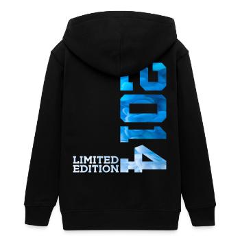 12. GEBURTSTAG LIMITED EDITION 2014 - Teenager Organic Kapuzenjacke Mini Cultivator von Stanley/Stella - Schwarz - Hinten - AI Model Teenager Male light (155cm)