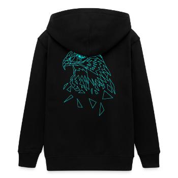 Adler geometrisch - Teenager Organic Kapuzenjacke Mini Cultivator von Stanley/Stella - Schwarz - Hinten - AI Model Teenager Male light (155cm)