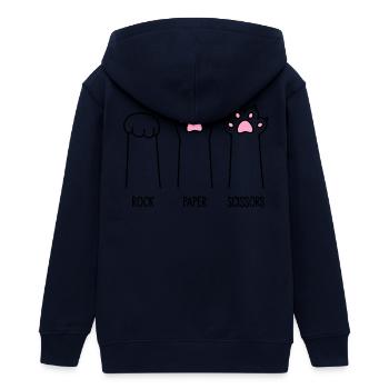 Rock Paper Scissors - Teens Organic Zip-up Hoodie by Stanley/Stella - navy - Back - AI Model Teenager Male light (155cm)