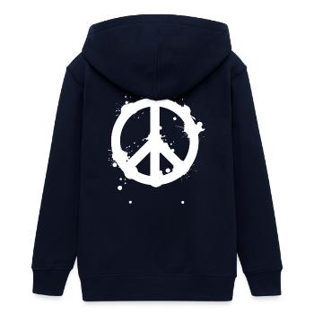 Peace Splash Guerilla Druck Stil - Teenager Organic Kapuzenjacke Mini Cultivator von Stanley/Stella - Navy - Hinten - AI Model Teenager Male light (155cm)