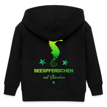 Seepferdchen mit Sternchen Schwimmabzeichen - Kinder Organic Kapuzenjacke Mini Cultivator von Stanley/Stella - Schwarz - Hinten