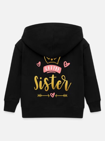 Little Sister Announcement – Baby & Kids Clothes - Kids Organic Zip-up Hoodie by Stanley/Stella - black