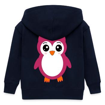 Eule, Rosa Eule - Kinder Organic Kapuzenjacke Mini Cultivator von Stanley/Stella - Navy - Hinten