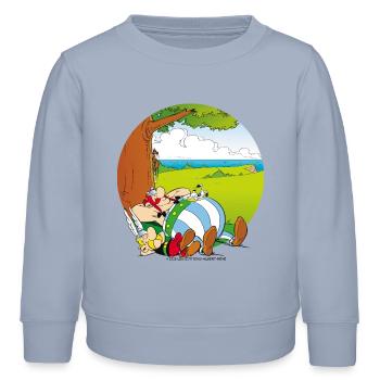 Asterix & Obelix Machen Siesta Mit Idefix - Kinder Organic Sweatshirt Mini Changer von Stanley/Stella - Lavendel-Violett - Vorne - AI Model Kid Male (0cm)