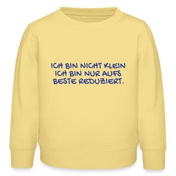 Ich bin nicht kein Spruch - Kinder Organic Sweatshirt Mini Changer von Stanley/Stella - Gelb Viva  - Vorne - AI Model Kid Male (0cm)