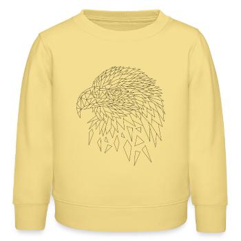 Seeadler Adler Polygone - Kinder Organic Sweatshirt Mini Changer von Stanley/Stella - Gelb Viva  - Vorne - AI Model Kid Male (0cm)