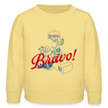 Asterix & Obelix Bravo! Charakterdesign - Kinder Organic Sweatshirt Mini Changer von Stanley/Stella - Gelb Viva  - Vorne - AI Model Kid Male (0cm)