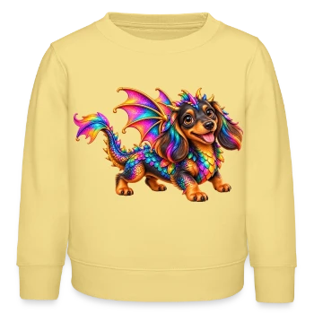 Kinder-Sweatshirt mit Dackel im Drachendesign