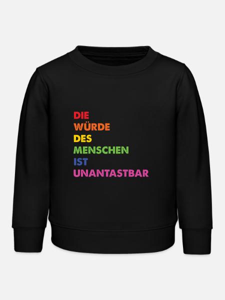 Menschenrechte Regenbogen Grundgesetz - Kinder Organic Sweatshirt Mini Changer von Stanley/Stella - Schwarz