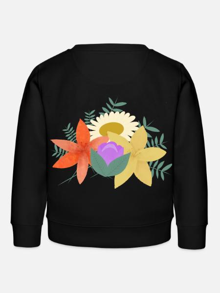 Frühlingsblüten Collage - Kinder Organic Sweatshirt Mini Changer von Stanley/Stella - Schwarz