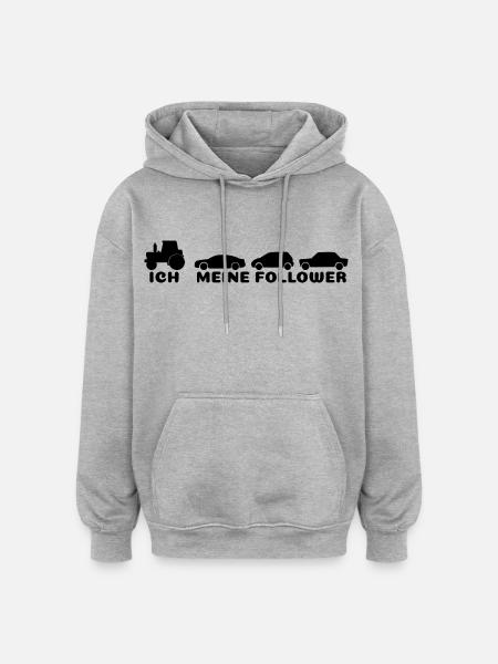 Ich meine Follower - Oversized Unisex Hoodie - Grau meliert
