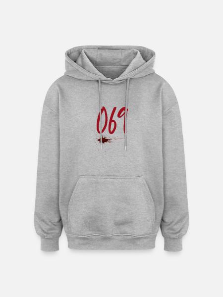 Postal Code Frankfurt 069 - Oversized Unisex Hoodie - heather grey