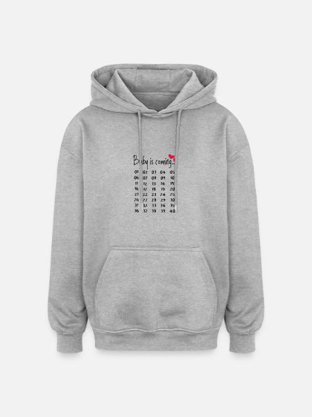 Sjov graviditet gravid gave forældre - Oversize unisex hoodie - grå meleret