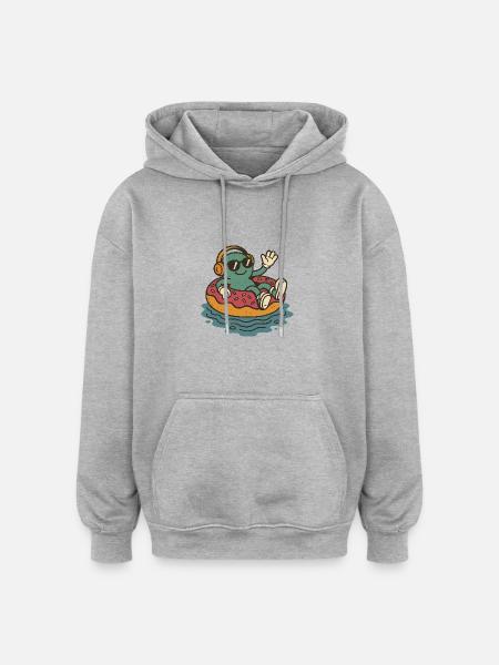 Pool-Day - Oversized Unisex Hoodie - Grau meliert