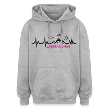Wander Woman Wanderwoman - Oversized Unisex Hoodie - Grau meliert - Vorne - Noah (186cm)