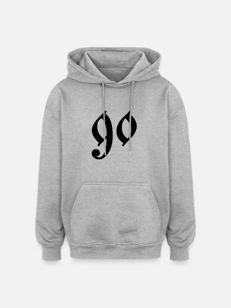 90 - Sweat à capuche oversize unisexe - gris chiné