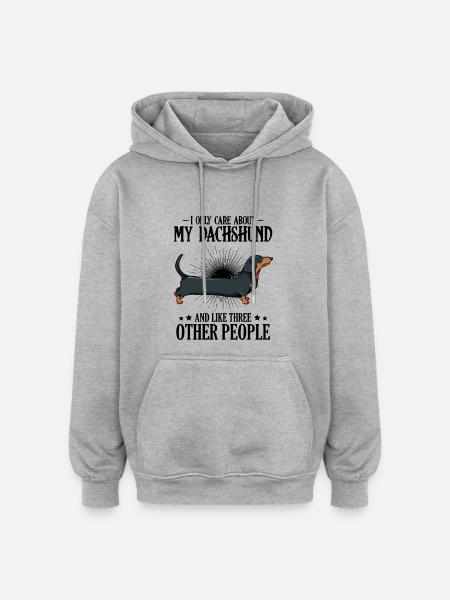 dachshund - Oversized Unisex Hoodie - heather grey
