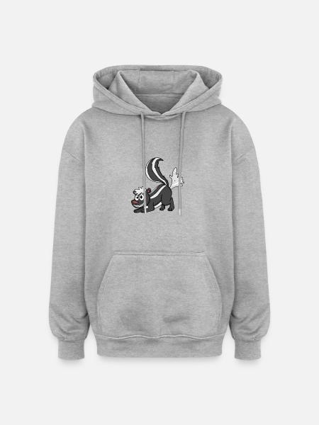 moufette - Sweat à capuche oversize unisexe - gris chiné