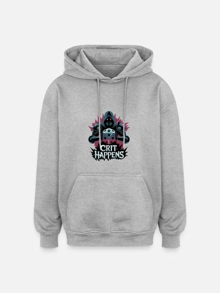 Crit Happens - Oversized Unisex Hoodie - heather grey