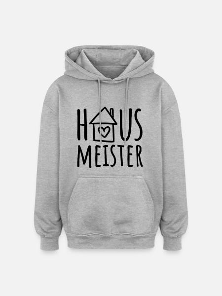 Hausmeister - Oversized Unisex Hoodie - Grau meliert