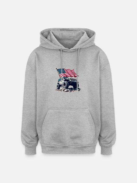 American Off-Road - Oversized Unisex Hoodie - heather grey