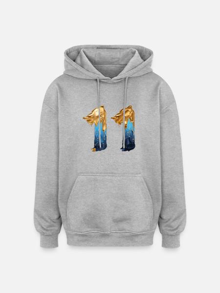NEJ. 11 NUMMER 11 SEJ 11 ÅRS FØDSELSDAG - Oversize unisex hoodie - grå meleret