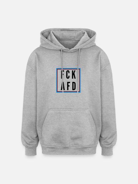 AFD Nein Danke! - Oversized Unisex Hoodie - Grau meliert