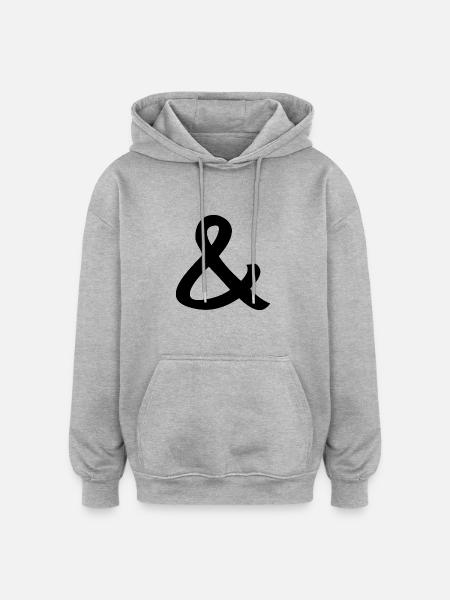 esperluette - Sweat à capuche oversize unisexe - gris chiné