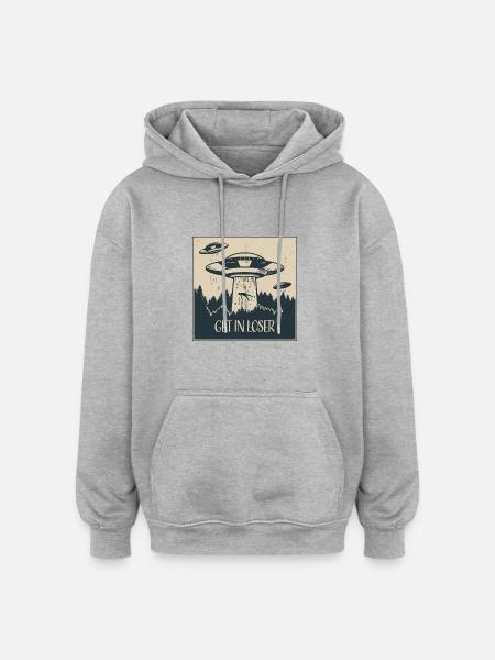 Extraterrestrial UFO Funny Space Gift - Oversized Unisex Hoodie - heather grey
